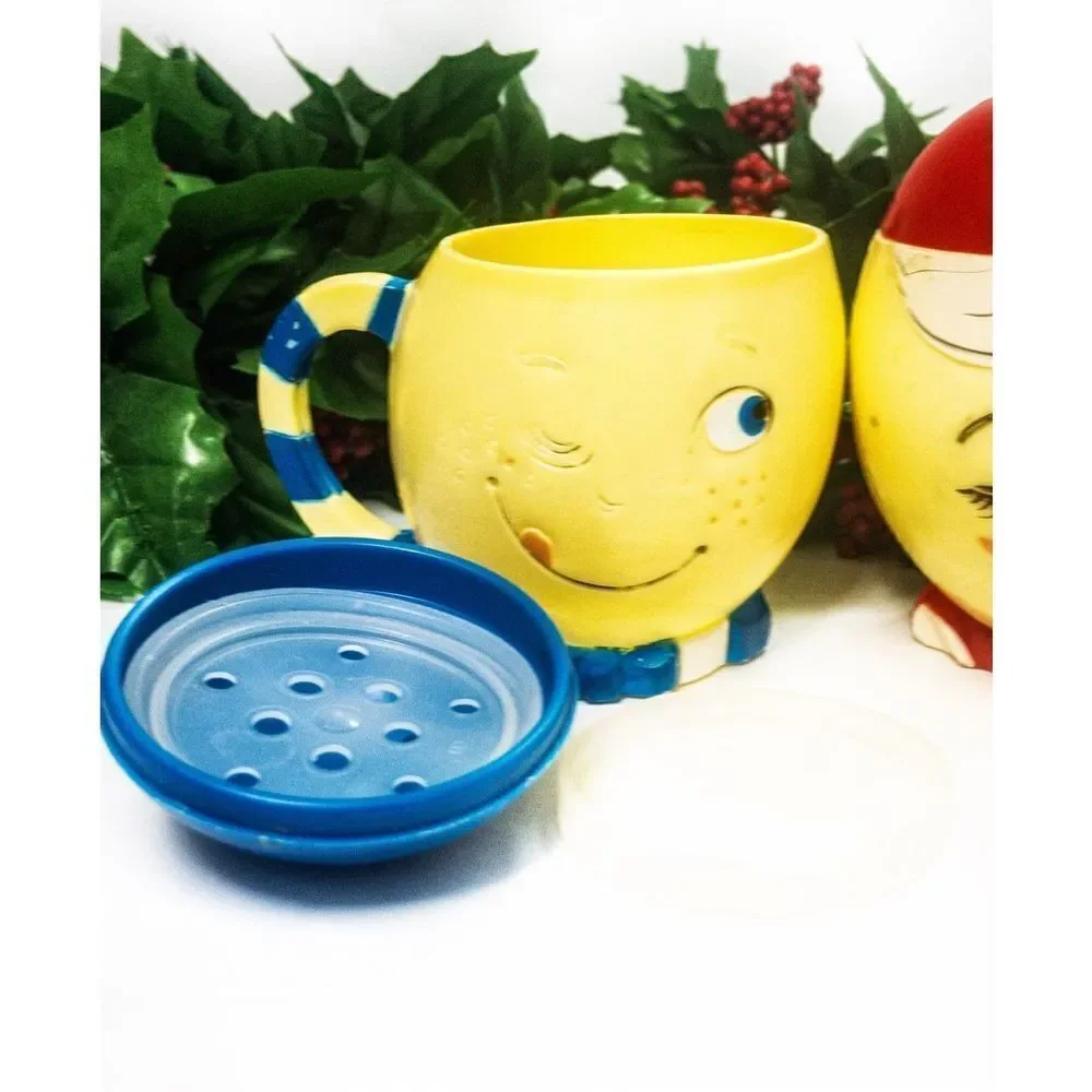 1950’s Mr. & Mrs. Egg Eggnog Shaker Mugs Vintage Winter Holiday